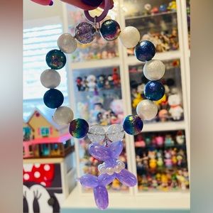 Purple Balloon Dog Keychain/Hand Decorated Pendant